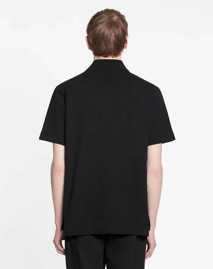 Classic Polo Shirt Black Men Lanvin Tshirts and Polos