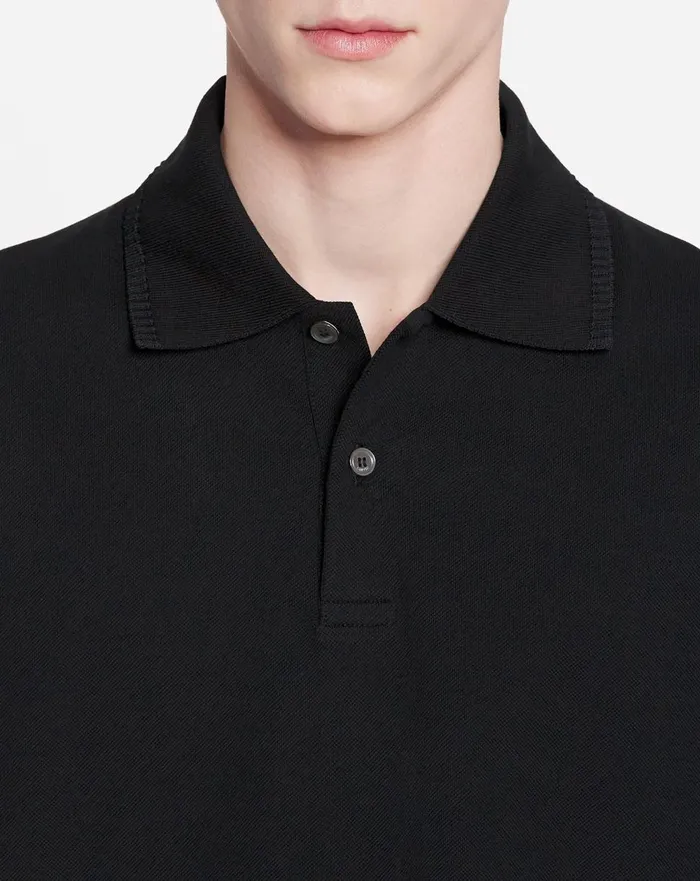 Classic Polo Shirt Black Men Lanvin Tshirts and Polos