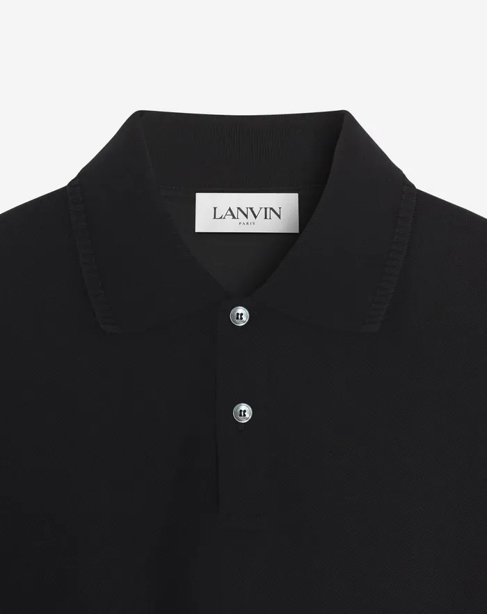 Classic Polo Shirt Black Men Lanvin Tshirts and Polos
