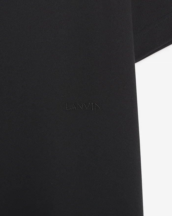 Classic Polo Shirt Black Men Lanvin Tshirts and Polos