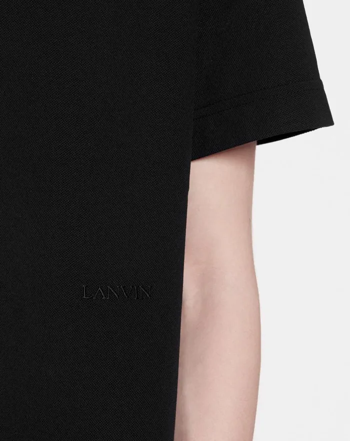 Classic Polo Shirt Black Men Lanvin Tshirts and Polos