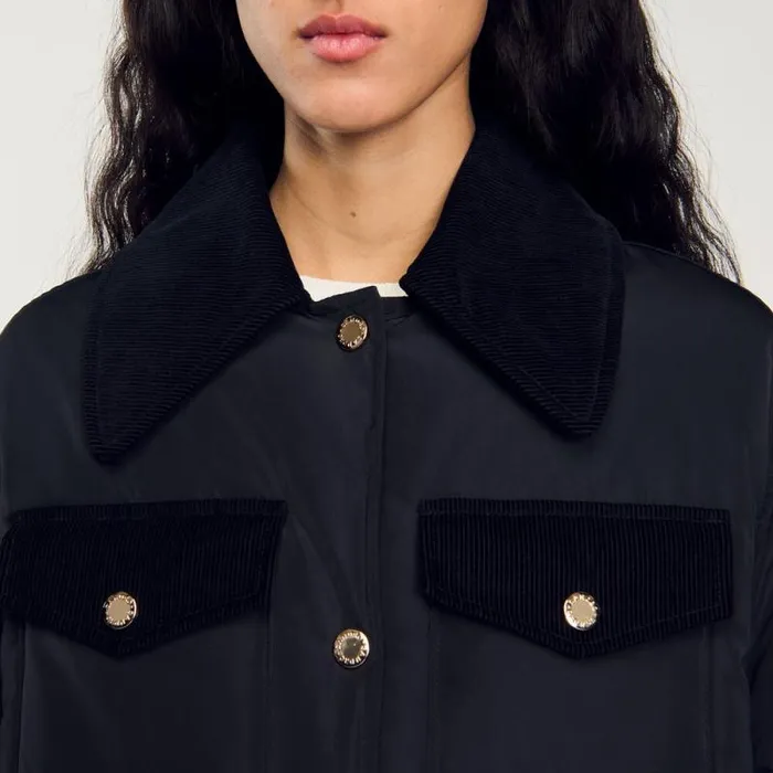 Coats and Trenches Women SANDRO Short Puffer Jacket Black