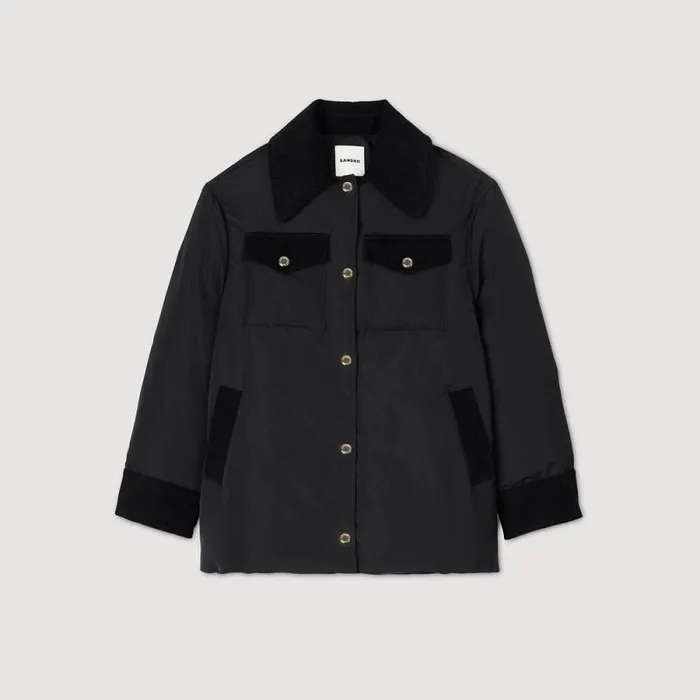 Coats and Trenches Women SANDRO Short Puffer Jacket Black