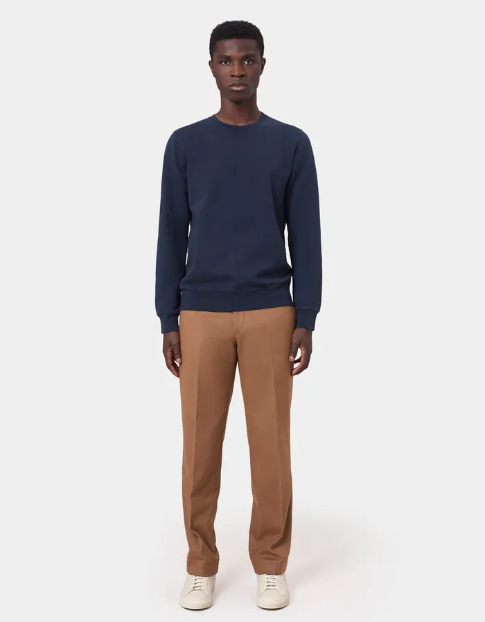 Colorfulstandard Classic Organic Crew 8211 Sapphire Blue Men Crewneck Sweatshirts