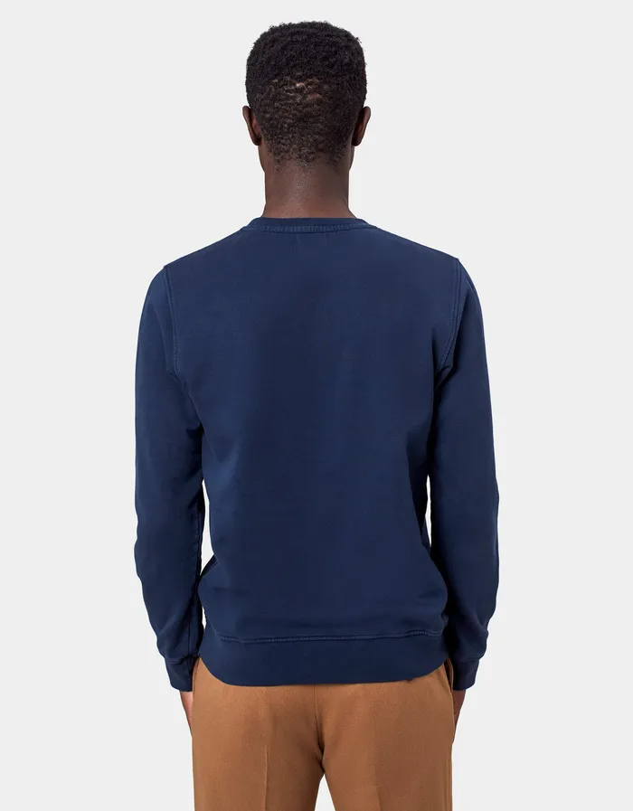 Colorfulstandard Classic Organic Crew 8211 Sapphire Blue Men Crewneck Sweatshirts