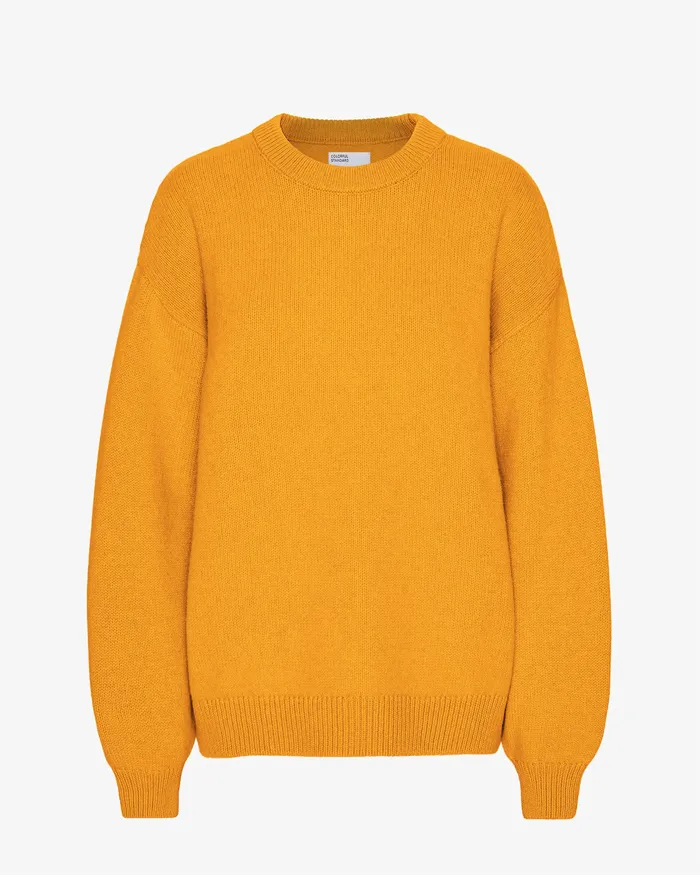 Colorfulstandard Oversized Merino Wool Crew 8211 Burned Yellow Women Knit Sweaters