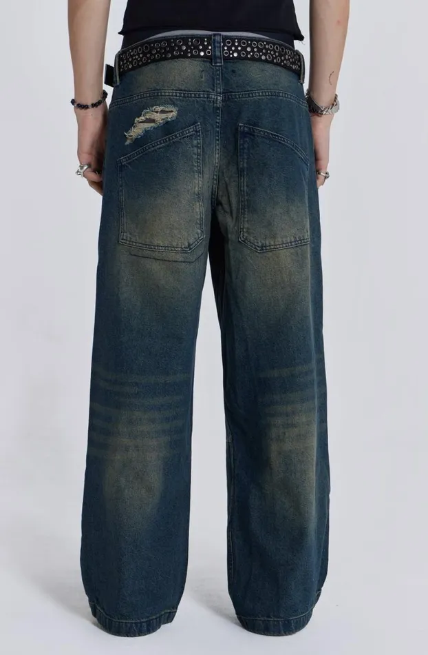Colossus Jeans MenWomen Jaded London Washed Blue Busted Colossus Jeans