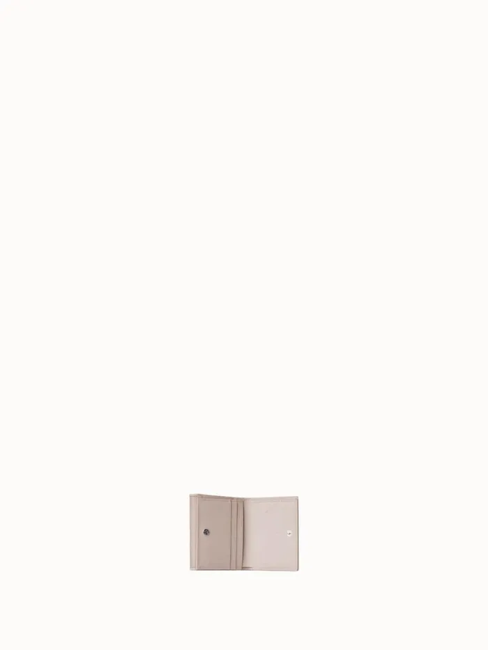 Compact Wallet In Horsehair And Leather Stucco Women Akris Wallets