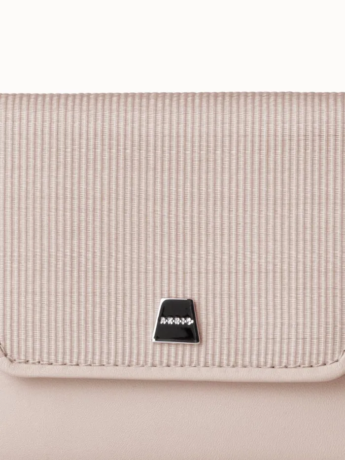 Compact Wallet In Horsehair And Leather Stucco Women Akris Wallets