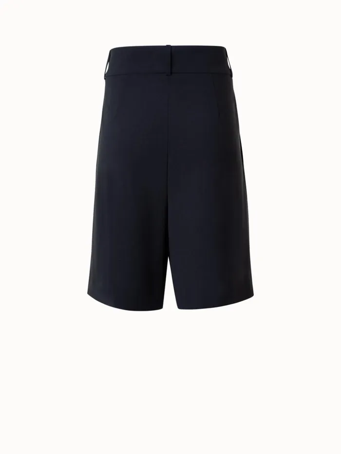 Cool Wool Pleated Bermuda Short Black Women Akris Shorts