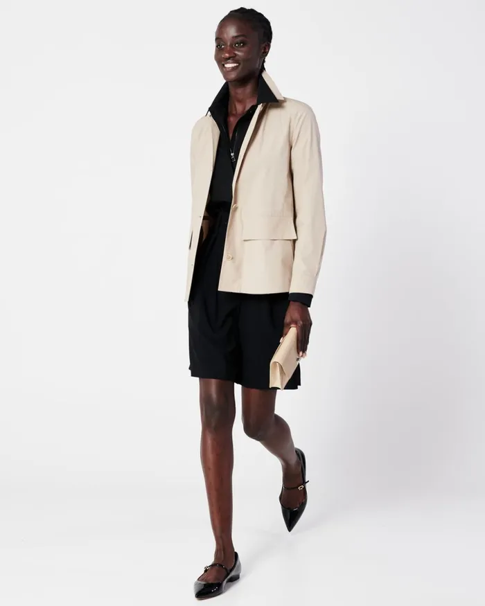Cool Wool Pleated Bermuda Short Black Women Akris Shorts