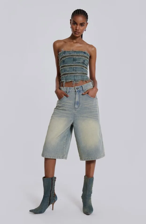 Corsets Women Jaded London SubRosa Denim Corset Top