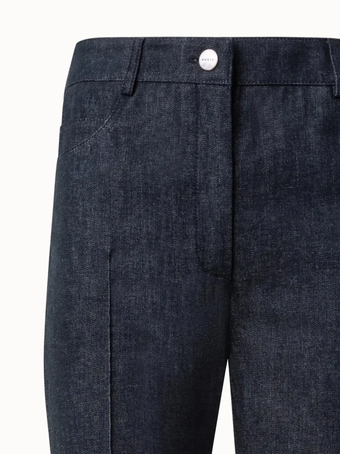 Cotton Denim Stretch Bootcut Pant Black Women Akris Pants