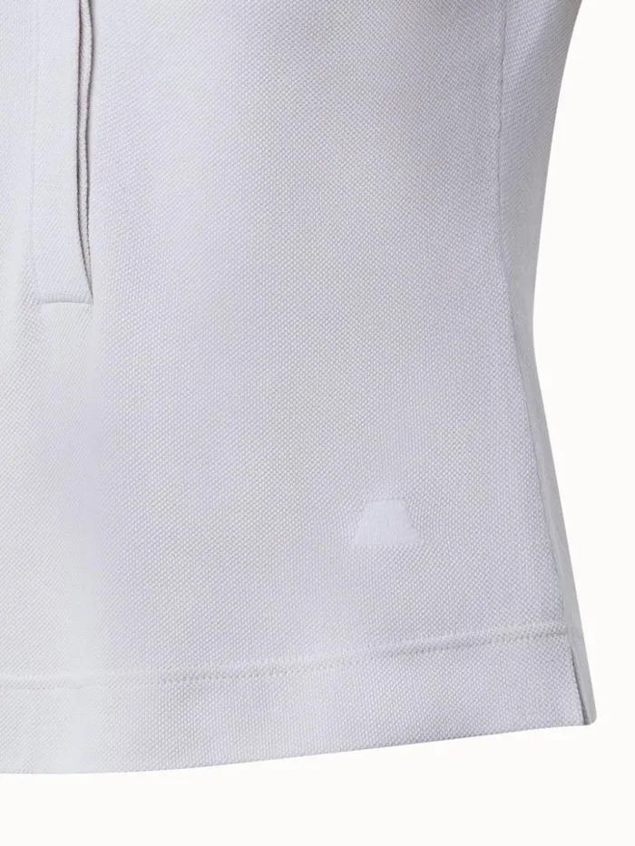 Cotton Piqu Polo Shirt Greige Women Akris Knitwear