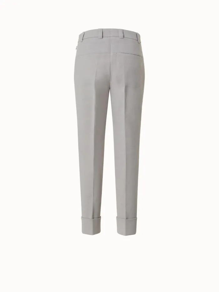Cotton Silk DoubleFace Cropped Tapered Pants Clay Women Akris Pants