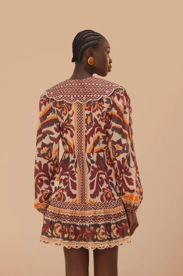 Cream Toucans Scarf Mini Dress Women Farm Rio Mini Dresses