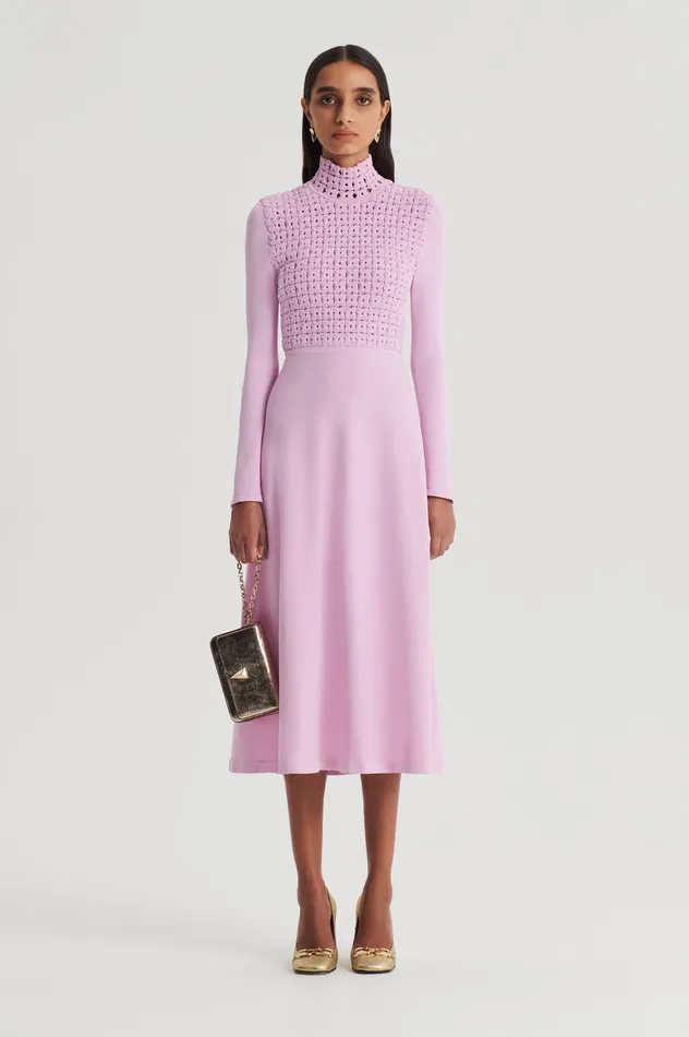 CREPE KNIT DAISY DRESS MAUVE Women Dresses Scanlan Theodore