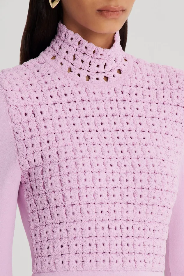 CREPE KNIT DAISY DRESS MAUVE Women Dresses Scanlan Theodore CREPE KNIT DAISY DRESS MAUVE Women Dresses Scanlan Theodore