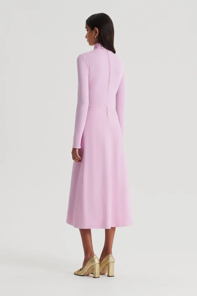 CREPE KNIT DAISY DRESS MAUVE Women Dresses Scanlan Theodore CREPE KNIT DAISY DRESS MAUVE Women Dresses Scanlan Theodore