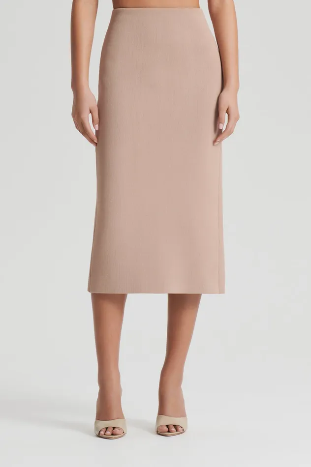 CREPE KNIT PENCIL SKIRT MIDI OAT Women Skirts Scanlan Theodore