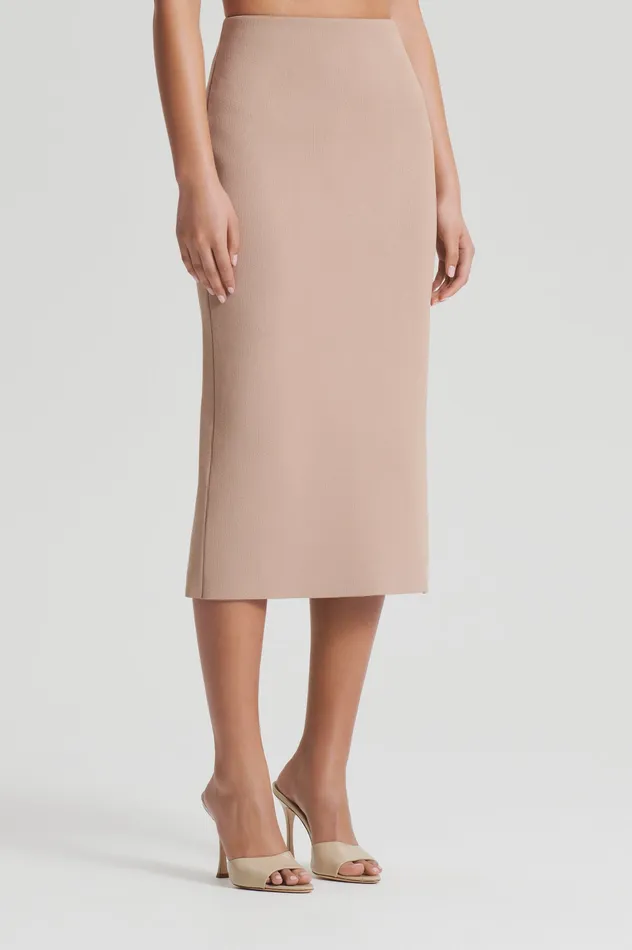 CREPE KNIT PENCIL SKIRT MIDI OAT Women Skirts Scanlan Theodore