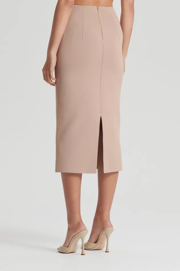 CREPE KNIT PENCIL SKIRT MIDI OAT Women Skirts Scanlan Theodore