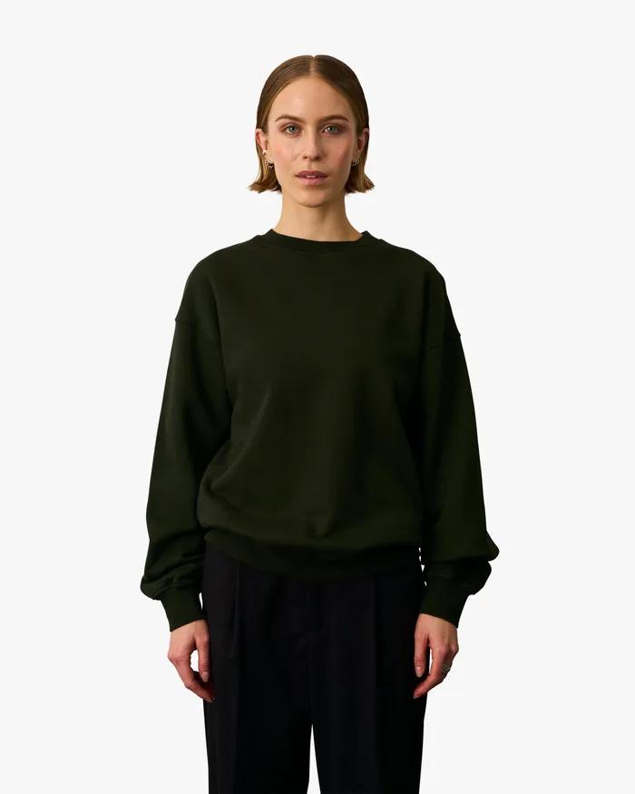 Crewneck Sweatshirts Women Organic Oversized Crew 8211 Hunter Green Colorfulstandard