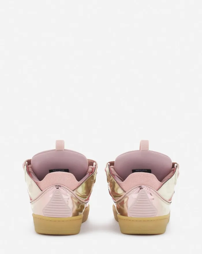 Curb Sneakers In Metallic Leather Dusty Rose Women Lanvin Sneakers Curb Sneakers In Metallic Leather Dusty Rose Women Lanvin Sneakers