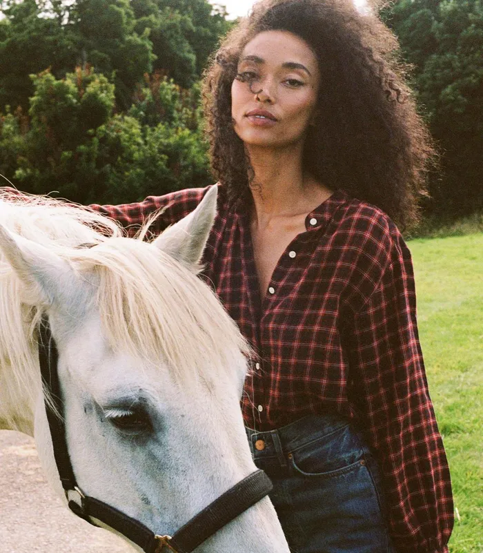 DEN Breena Top Rouge Countryside Plaid Women Tops
