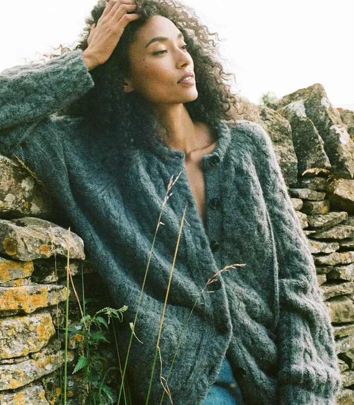 DEN Caldwell Cardigan Charcoal Women Knitwear