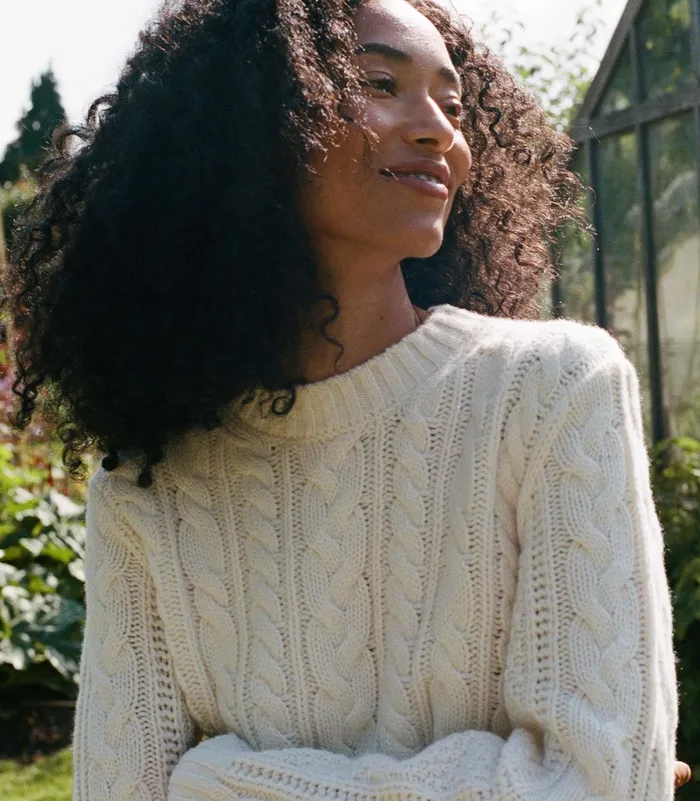 DEN Cartwright Cashmere Sweater Ivory Women Knitwear