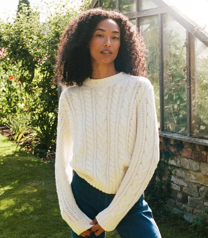 DEN Cartwright Cashmere Sweater Ivory Women Knitwear