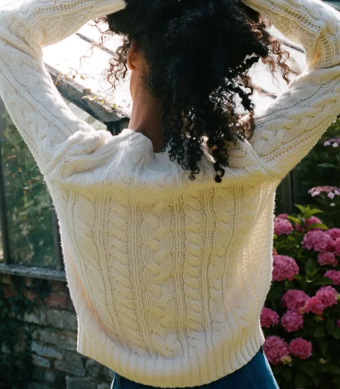 DEN Cartwright Cashmere Sweater Ivory Women Knitwear