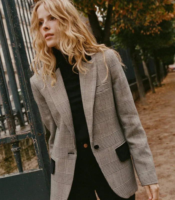 DEN Casper Blazer Wainwright Houndstooth Check Women Coats and Jackets