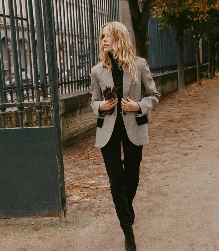 DEN Casper Blazer Wainwright Houndstooth Check Women Coats and Jackets