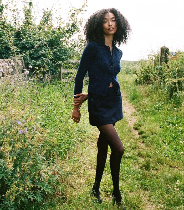 DEN Harrington Cardigan Navy Women Knitwear