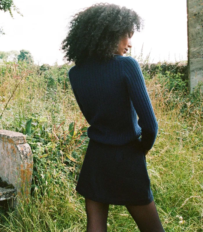 DEN Harrington Cardigan Navy Women Knitwear