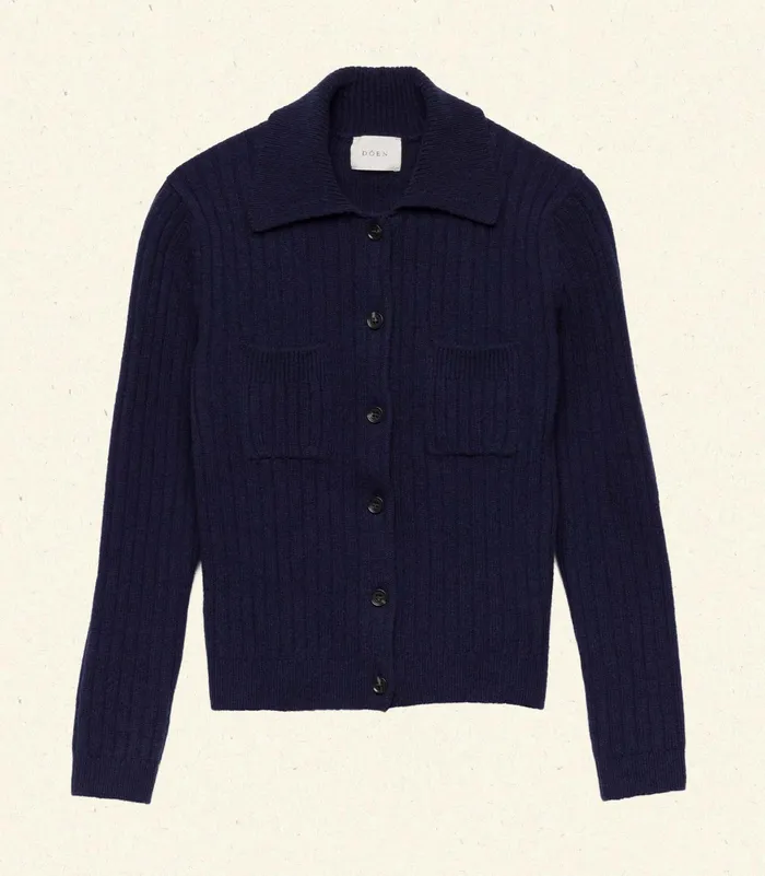 DEN Harrington Cardigan Navy Women Knitwear