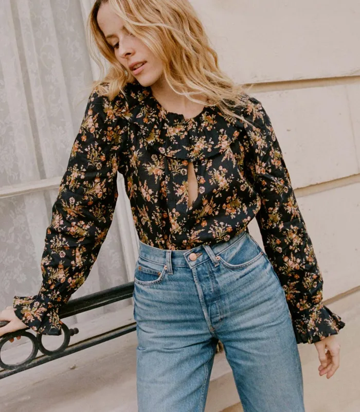 DEN Jamie Top Foxglove Floral Women Tops