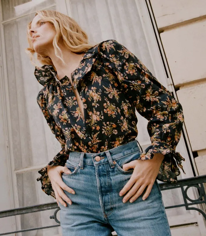 DEN Jamie Top Foxglove Floral Women Tops DEN Jamie Top Foxglove Floral Women Tops