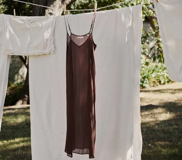 DEN Long Deep VNeck Slip Umber Women Slips