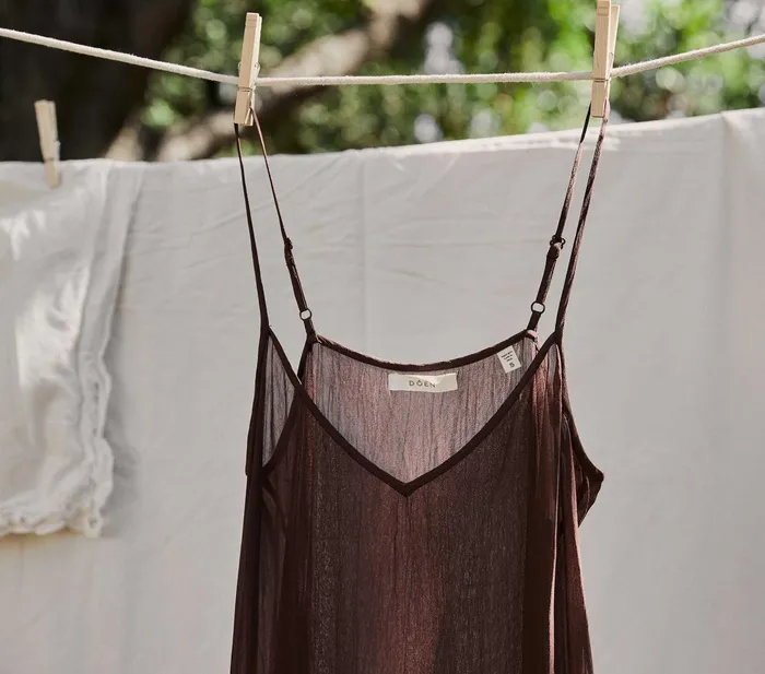 DEN Long Deep VNeck Slip Umber Women Slips DEN Long Deep VNeck Slip Umber Women Slips
