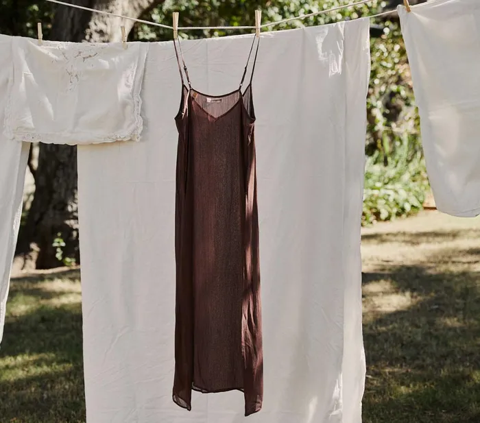 DEN Long Deep VNeck Slip Umber Women Slips DEN Long Deep VNeck Slip Umber Women Slips