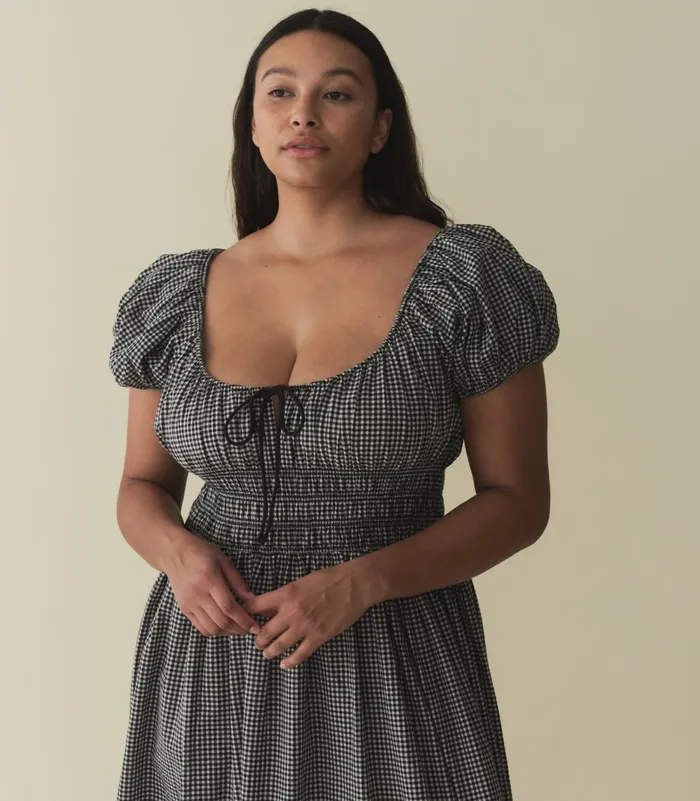 DEN Quinn Dress La Maddalena Gingham Women Dresses