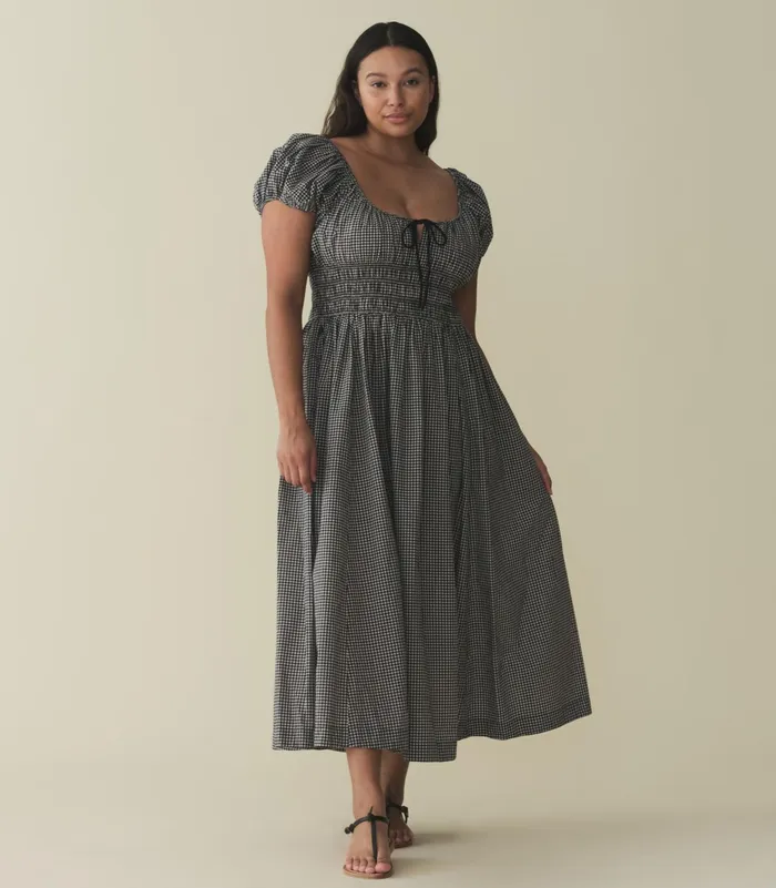 DEN Quinn Dress La Maddalena Gingham Women Dresses