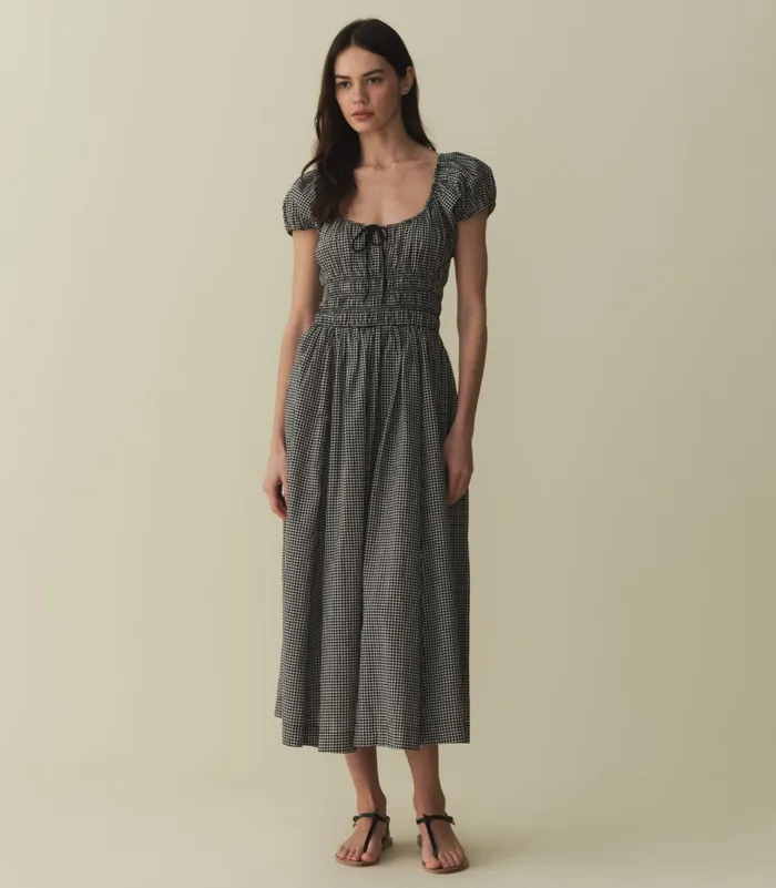 DEN Quinn Dress La Maddalena Gingham Women Dresses