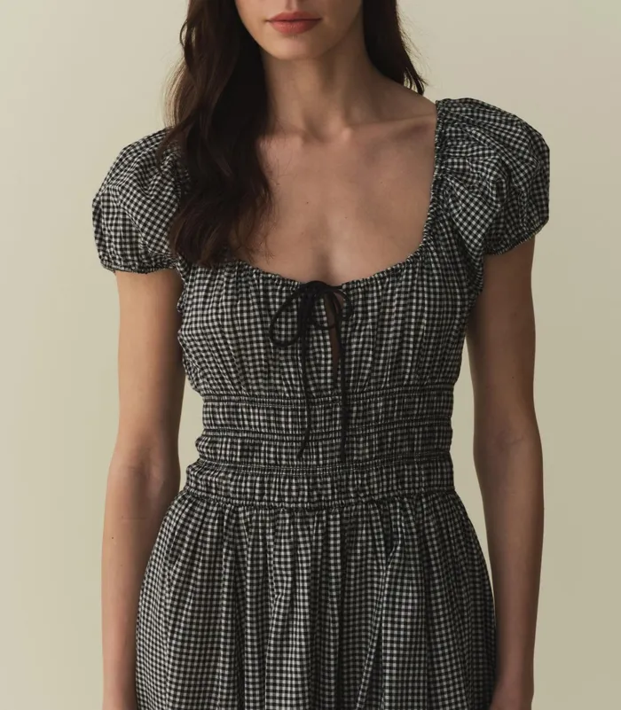 DEN Quinn Dress La Maddalena Gingham Women Dresses