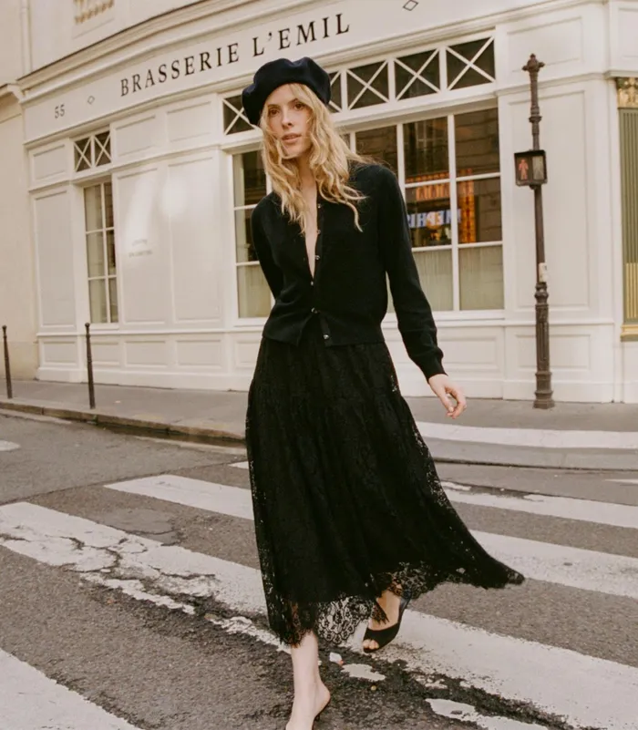 DEN Sebastiane Lace Skirt Black Women Skirts