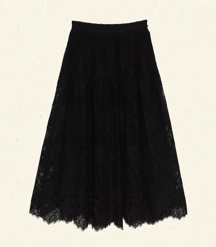 DEN Sebastiane Lace Skirt Black Women Skirts