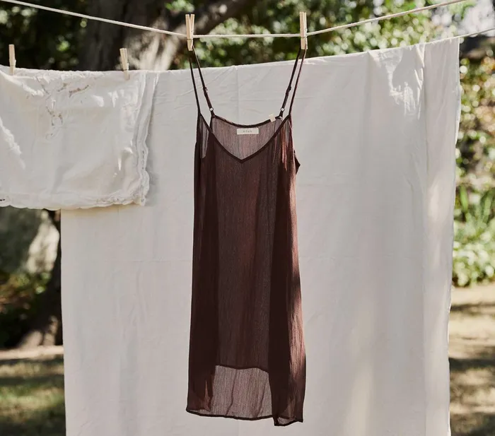 DEN Short Deep VNeck Slip Umber Women Slips